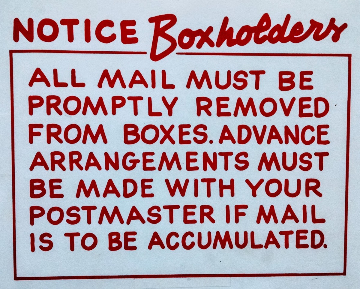 Post Office Box Sign